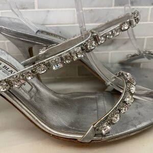 Silver beaded Manolo Blahnik Strappy Sandals, gorgeous, size 39